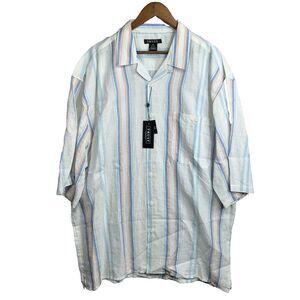 NWT Trust Linen Shirt Men's 3XL Button Down Short Sleeve Summer Casual
